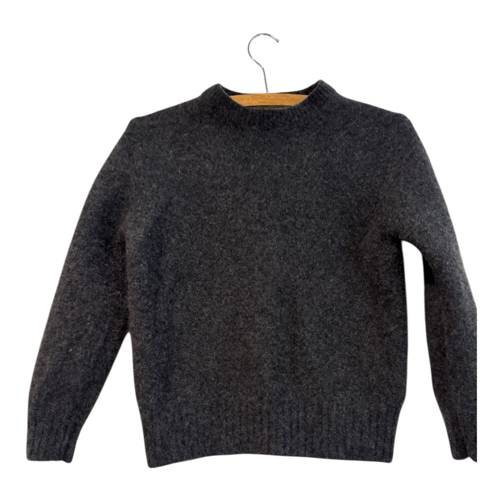 ZARA 100% Cashmere Knit Sweater XL Gray Cropped Soft Luxury Pullover